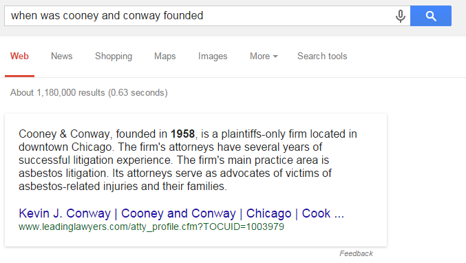 when was cooney and conway founded   Google Search
