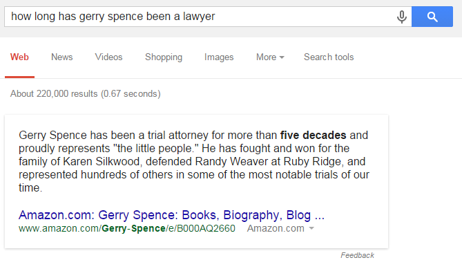 how long has gerry spence been a lawyer   Google Search